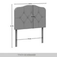 thumbnail image 6 of Castle Place Modern Button-Tufted Linen Twin Upholstered Headboard, Light Grey, 6 of 7