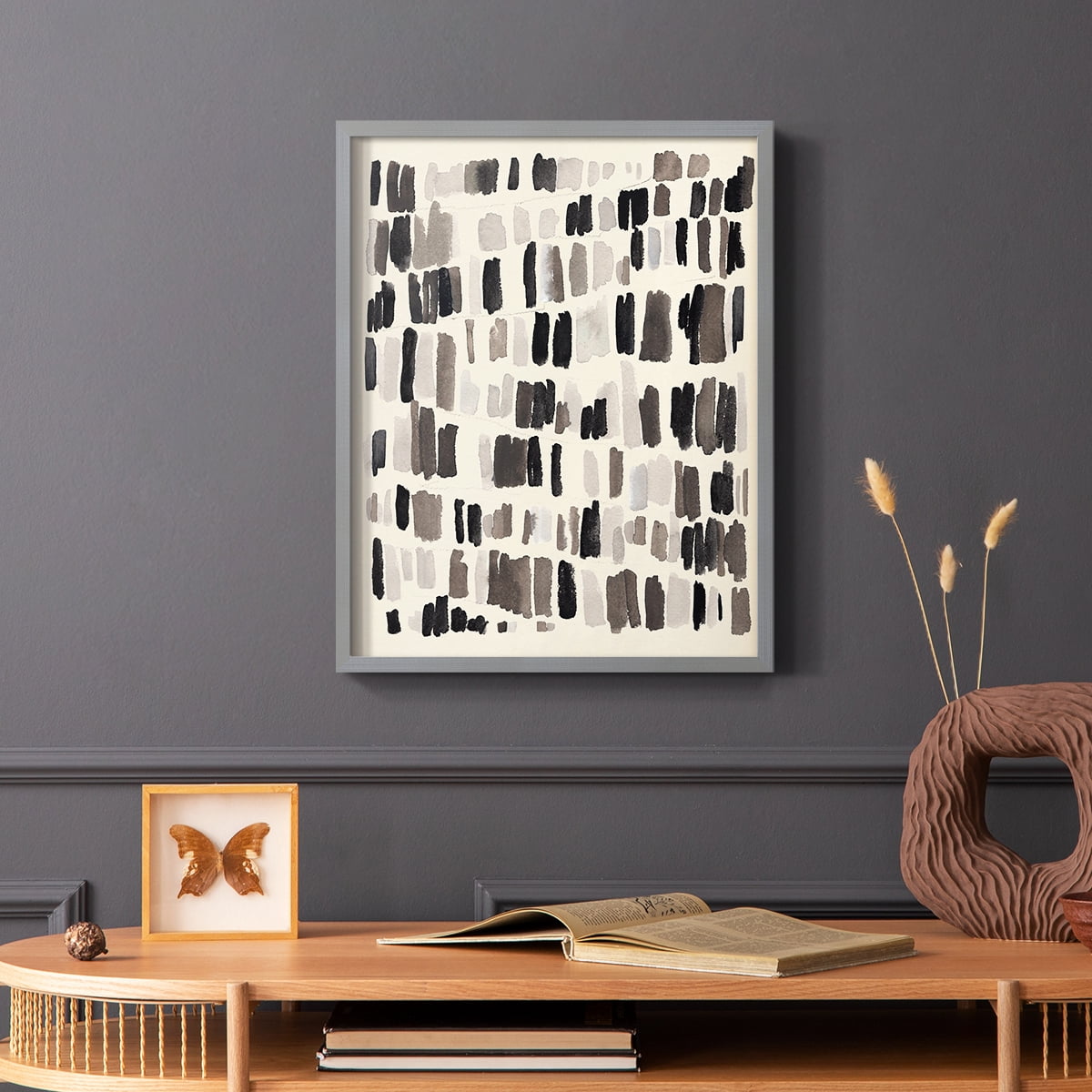 Chalk and Flint I Framed Print in Gray Solid Wood Framed Print No Nail Hanging