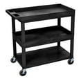 thumbnail image 2 of Luxor 18" x 32" Three Shelf Combination Tub/Tub/Flat Utility Cart - Black, 2 of 5