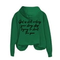 thumbnail image 3 of Prolriy Chandails à Capuchon pour Femmes, Sweat à Capuche Décontracté Imprimé Dieu Qui Écrit Encore pour Femmes Vert XXXXL, 3 of 4