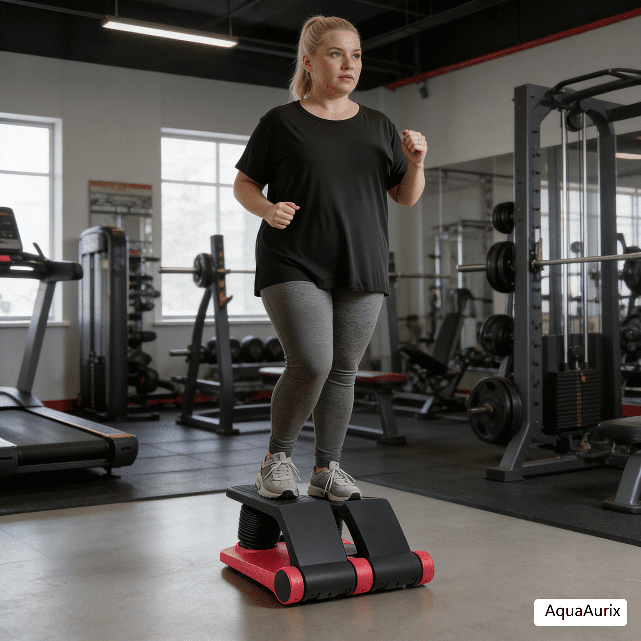 Gymax Steppers for Exercise w/Height-Adjustable Handlebar & Non