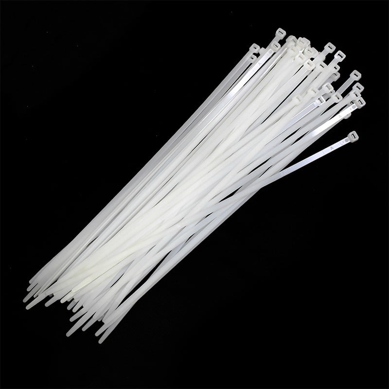 200 USA Made TOUGH TIES 8" inch 50lb Nylon Tie Wraps Wire Cable Zip Ties White 