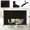 thumbnail image 6 of Costway 3-Panel Folding Room Divider 6Ft Rolling Privacy Screen with Lockable Wheels Brown, 6 of 10