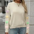thumbnail image 2 of PuLe Sweaters for Women Women Heart Print Sweater Romantic Oversized Knitted Shirt Valentine's Day Love Graphic Long Sleeve Pullover Top, 2 of 2