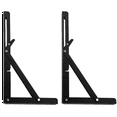 thumbnail image 3 of Black Triangle Folding Angle Bracket, Adjustable Wall Shelves,Mounted Table Shelves,Home Hardware,12 Inch,2Pcs, 3 of 6