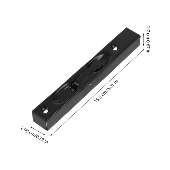 Flush Bolt Door Lock Set Stainless Steel Security Latch with Hardware for French Doors, Double Doors, Sliding Doors - Black Finish