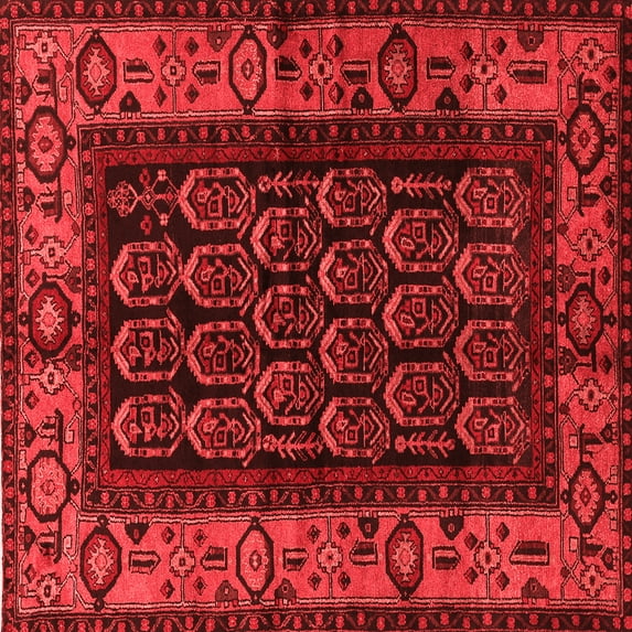 Ahgly Company Indoor Square Persian Red Traditional Area Rugs, 8' Square