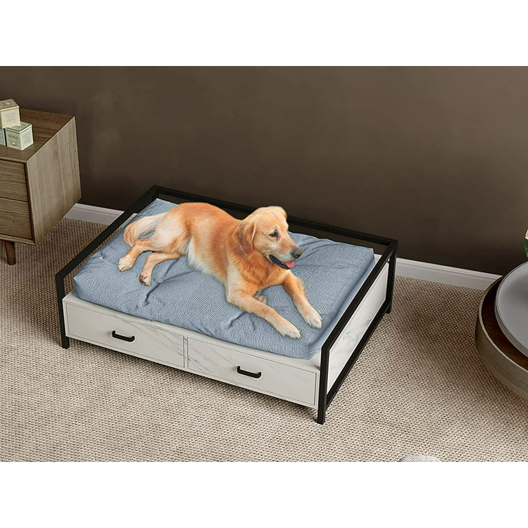 Dog Beds Frame, Dogs Cats Sofa Chair With 2 Drawers,Wooden & Metal Frame,For  Large Medium Small Pets,White Modern Style - Walmart.Com