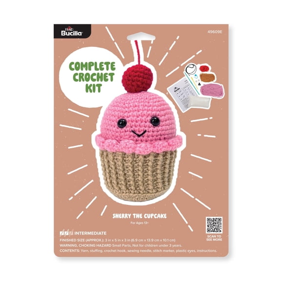 Bucilla Sherry the Cupcake 5 in Amigurumi Crochet Kit