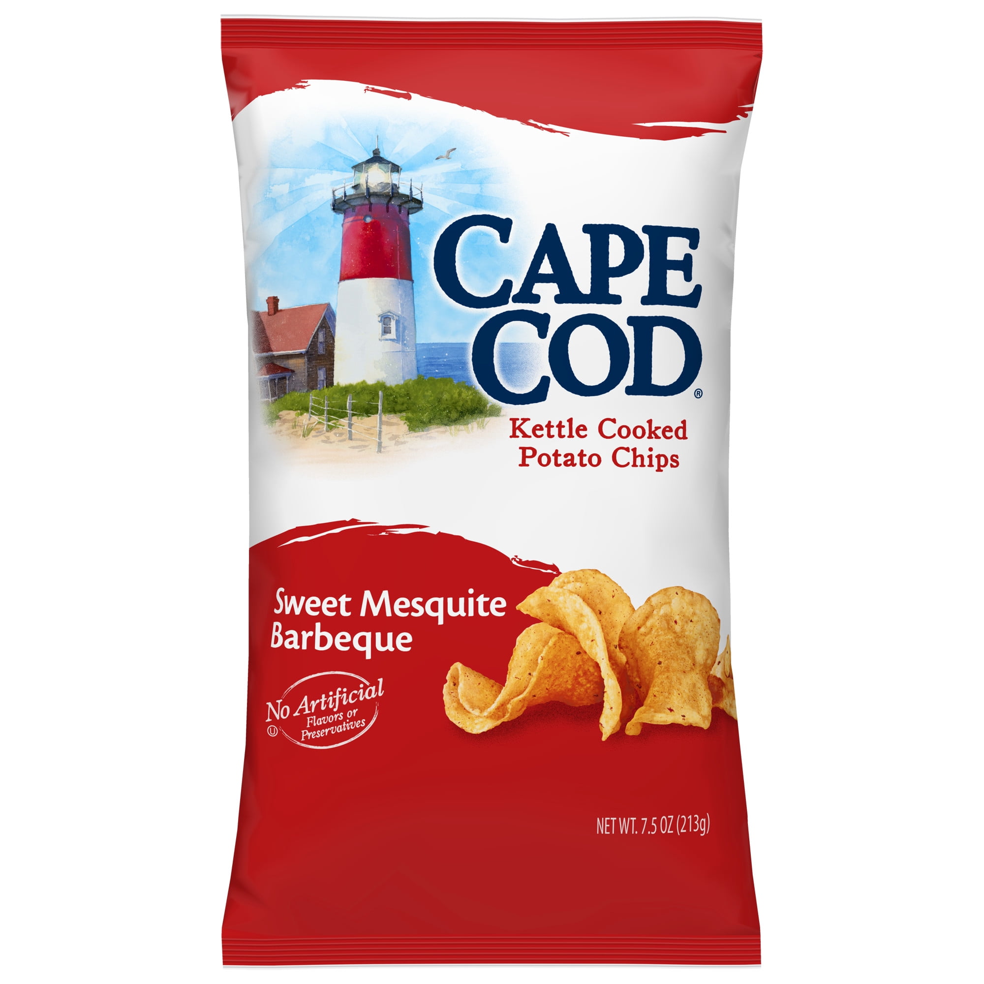 Cape Cod Potato Chips, Sweet Mesquite Barbeque Kettle Cooked Chips, 7.5