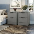 thumbnail image 3 of Kappesberg Fresno Gray 2-Drawer Nightstand Set of 2 – Modern Design, 17.7"W - for Adults and Teens, 3 of 6