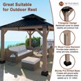 thumbnail image 4 of Mondawe 10'x12' Outdoor Cedar Wooden Gazebo,Patio Gazebo with Galvanized Steel Hardtop, Heavy-Duty Hardtop Gazebo for Garden, Poolside, Deck, Backyard, 4 of 8