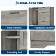 thumbnail image 3 of M optimized Wood Armoire Wardrobe Closet with 4 Drawers and Door, 43.3" H Bedroom Wardrobe Cabinet with Hanging Rod, Clothing Storage Cabinets, 4 Drawers Dresser with Storage Closet, 3 of 9