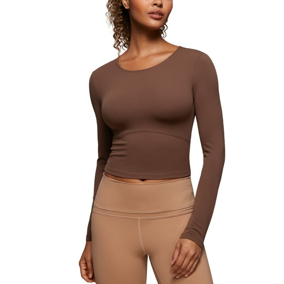 CRZ YOGA Butterluxe Long Sleeve Shirts for Women Workout Athletic Casual Tops Slim Basic Tight Shirt