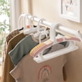 thumbnail image 5 of 20PCS Adjustable Kids Hangers for Closet Nursery Clothes-Nonslip Plastic 14"L Baby Hangers Suitable for Infants, Kids, Teens Age 0-18 Years White, 5 of 8