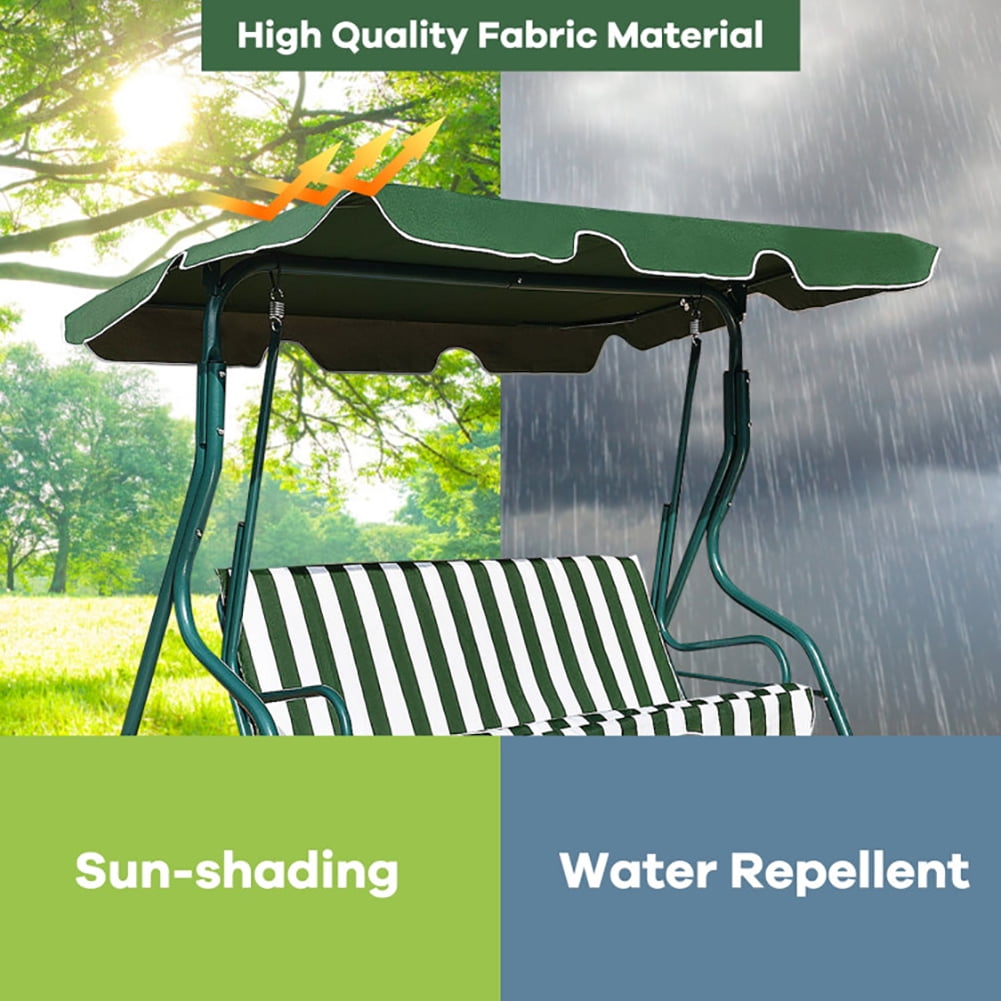 Aimee Lii 3 Seats Patio Canopy Swing, Swing Chair Outdoor, Green Aimee Lii 3 Seats Patio Canopy Swing, Swing Chair Outdoor, Green