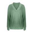 thumbnail image 4 of Comdrip Waffle Shirt Women, Sweatshirts Women Comfort Oversized Sweatshirt Cozy Fleece Pullover Sweatshirts No Hood Soft Cute Fall Tops Oversized Sweaters for Women Green 3XL, 4 of 5