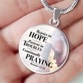 thumbnail image 1 of Pray Always Scripture Necklace Circle Pendant Stainless Steel or 18k Gold 18-22", 1 of 8