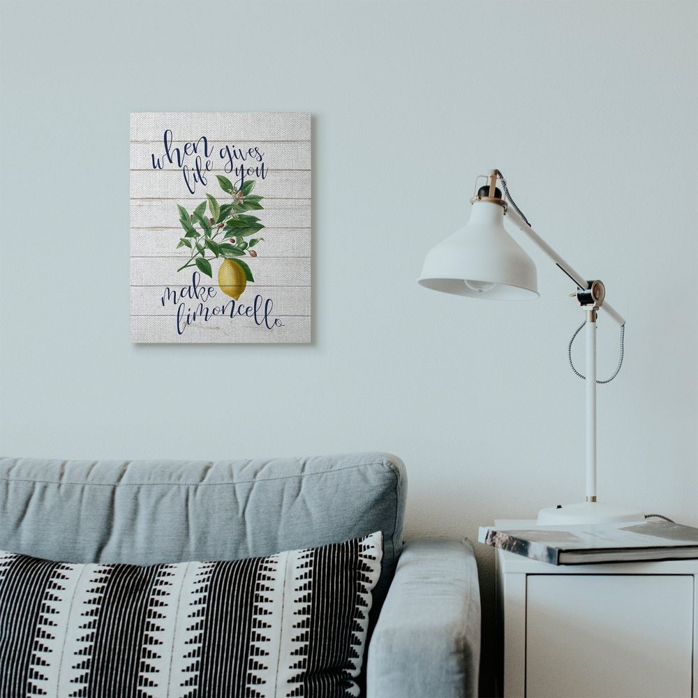 Stupell Industries Life Gives You Lemons Funny Wood Textured Word Design Canvas Wall Art by Ann Bailey
