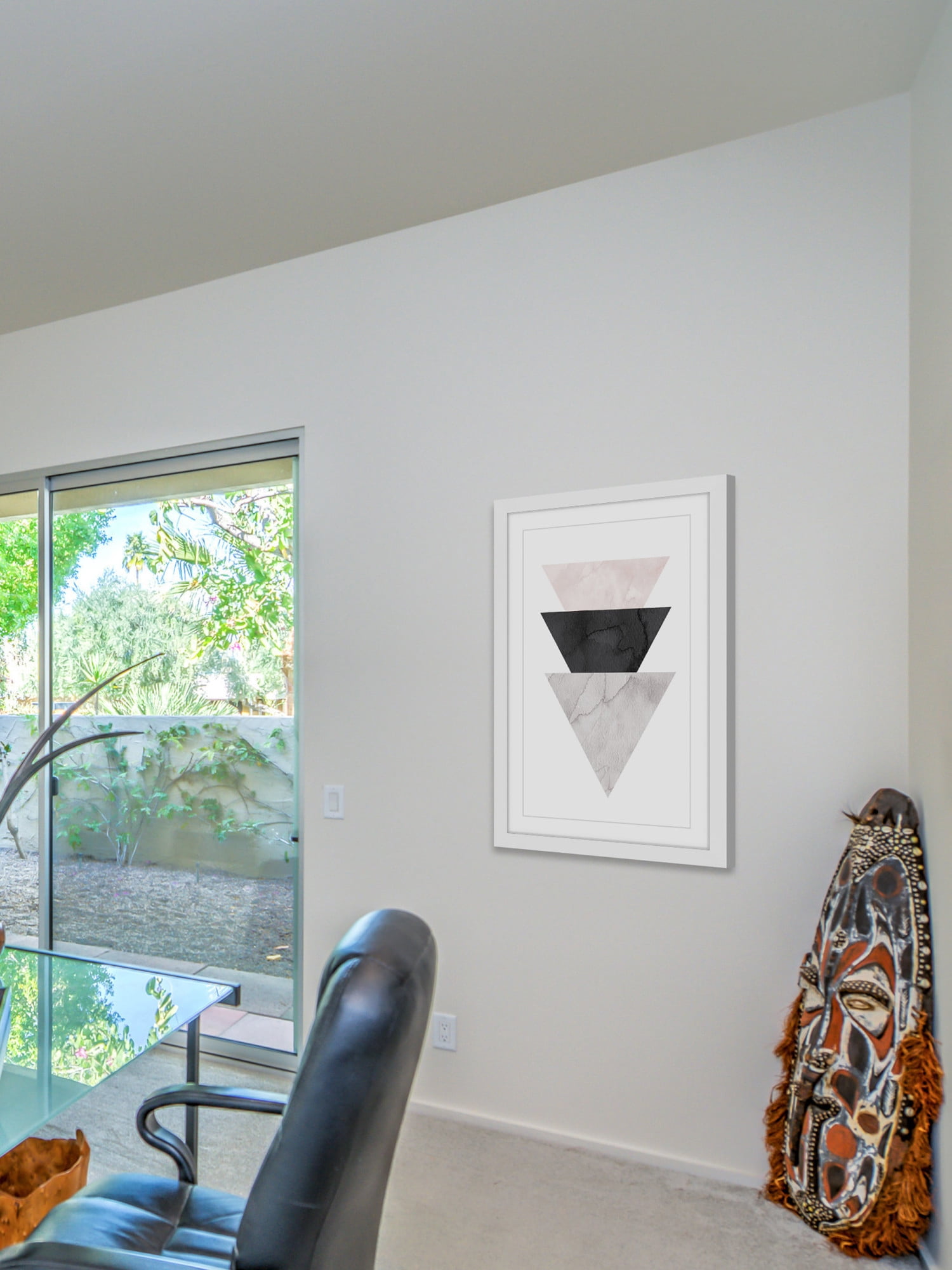 Marmont Hill Inc Marmont Hill - 'Triangle Stack' by Diana Alcala Framed Painting Print - Multi