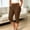 Brown, variant on Njagoc3 Plus Size Capri Pants for Women High Waist Slim Fit Stretchy Cropped Trousers with Button and Side Slit Breathable Soft Fabric for Office Work Casual Daily Wear and Summer Travel