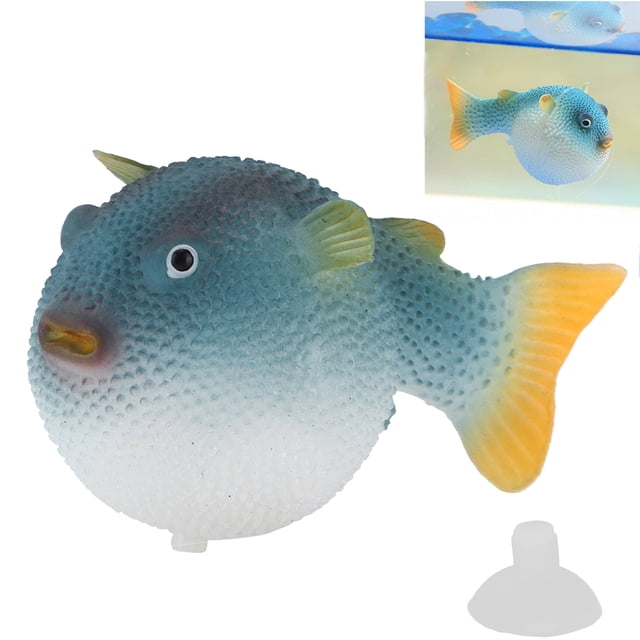 Simulación de peces de goma ANGGREK Pez globo accesorio flotante para peceras