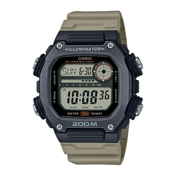 Casio Men's Heavy Duty Digital Sport Watch with Extra Long Strap, Tan ...