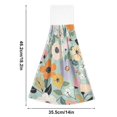 thumbnail image 6 of Yayeee Kitchen Hanging Hand Towels Set of 2 with Loop Bathroom Absorbent Tie Towel, Green Floral Pattern, 6 of 7