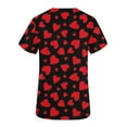 thumbnail image 3 of TIMIFIS Haut de Sarrau Rouge Femme Imprimé Manches Courtes Col en V Hauts Uniforme de Travail Imprimé de la Saint-Valentin avec Poche Blouse avec Poches-Rouge - Printemps, 3 of 3