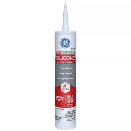 GE Silicone 1 Tub & Tile, Pack of 1, Clear 10.1 fl oz Cartridge