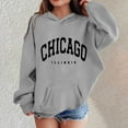 thumbnail image 2 of Telankuip 2025 Fashion California Letter Print Girls Pullover Hoodies Loose Fit Long Sleeve Kids Sweatshirts Drawstring Drop Shoulder Casual Workout Fall Winter Hooded Tops Grey 3-4 Years, 2 of 4
