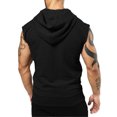 thumbnail image 3 of WTXUE Sweatshirts & Hoodies Short Sleeve, Hooded Shirts for Men Men Spring Summer Vest Shirt Sports Top Raglan Sleeve Hoodie LooseCotton Solid | Athleisure for Men Black XXL, 3 of 8