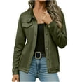 thumbnail image 2 of gbyLJF Womens Button Down Jackets Lightweight Long Sleeve Open Front Blouse Coats Slim Fit Solid Color Jacket Tops, 2 of 9