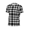 thumbnail image 6 of Wukai White And Black Plaid Print Men's Short-Sleeved Mesh T-Shirt,Quick-Dry Short Sleeve Workout T-Shirt-4X-Large, 6 of 8