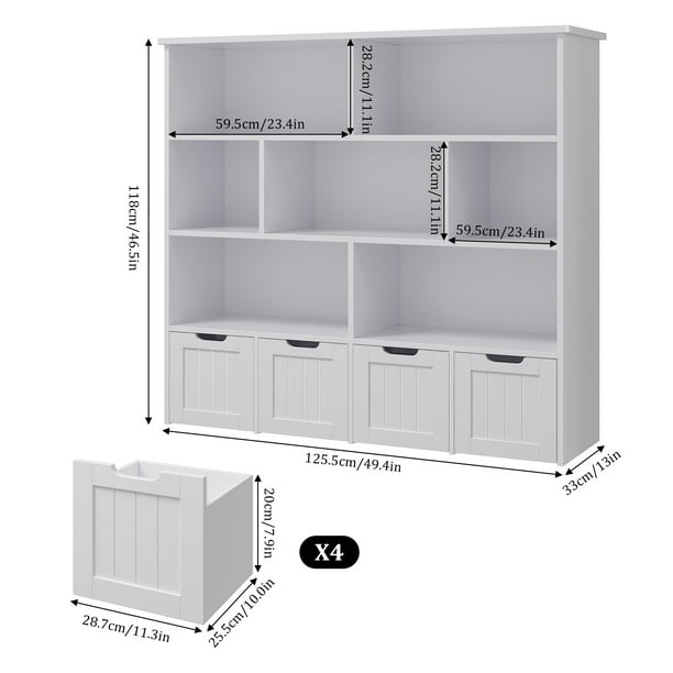 Homfa 7 Cube Toy Storage Organizer, Kids Geometric Bookcase and