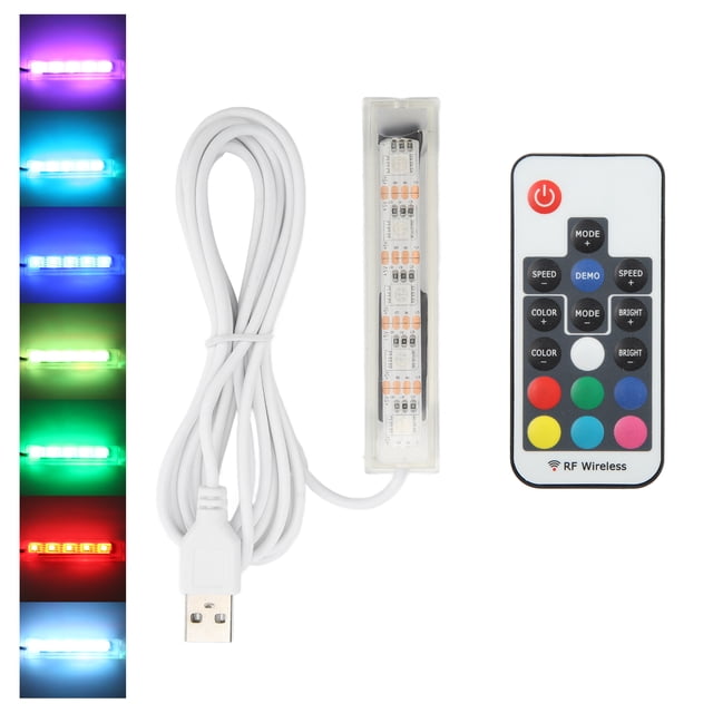 Fish Lamp, Soft Light Remote Control Adjustable Brightness Plastic Small Aquarium Light Multipurpose For Landscape For Aquatic Plants Black Wire,White Wire