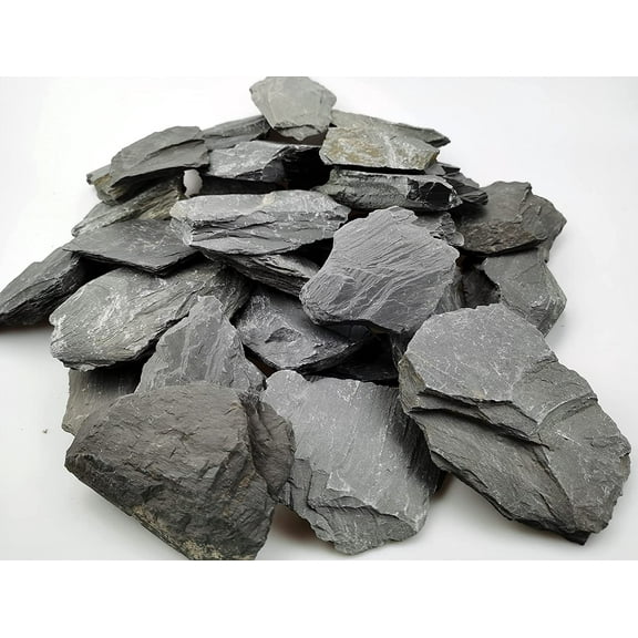 Natural Slate Rocks PH Neutral Stone Perfect Rocks for Aquariums, Landscaping Model,Tank Decoration,Amphibian Enclosures (3.5 LB, 5-7 inch)