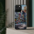 thumbnail image 3 of DistinctInk Hybrid (Acrylic / TPU) Clear Slim Fit Case for Apple iPhone 15 Pro MAX (6.7" Screen) - "Colorful Urban Masterpiece: Bursting Life on Concrete Canvas", 3 of 8