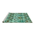 thumbnail image 2 of Ahgly Company Machine Washable Indoor Rectangle Abstract Turquoise Blue Modern Area Rugs, 8' x 12', 2 of 4
