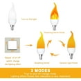 thumbnail image 3 of Flame Light Bulbs, 3 Modes LED Flame Effect Light Bulb, E12 Base Flickering Light Bulb with Gravity Sensor,Flickering Light Bulbs Halloween Home Party (2 Pack-E12), 3 of 12
