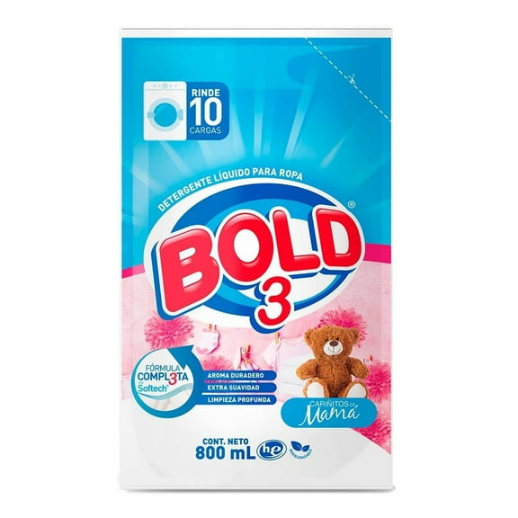 Detergente líquido Bold 3 cariñitos de mamá 800 ml