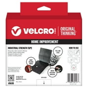 VELCRO Brand Industrial Strength Heavy Duty Tape, Indoor & Outdoor Use, Superior Holding Power on Smooth Surfaces, 15ft x 2in Black Hook & Loop Fastener Tape