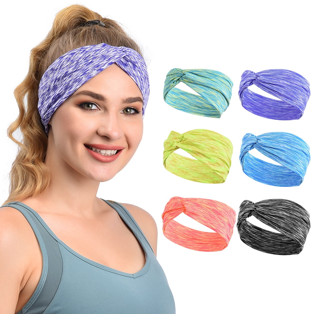 MoKo Headbands for Women 6 Pack Cute Floral Cross Headwrap for Yoga Gym Workout