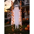 thumbnail image 2 of 2026 Hanging Swinging Ghost Halloween Decor, Maple Leaf Vine with Remote String Lights, Spooky Cute Decoration for Outdoor Yard Porch Tree (S Lighted Ghost), 2 of 8