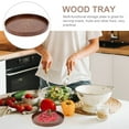 thumbnail image 4 of Solid Wood Round Serving Tray, Decorative Wooden Storage Tray, Non-Slip Serving Plate for Coffee, Dessert & Tea, Wooden Tableware with Raised Edge for Home, Kitchen & Restaurant (9.4inch, Brown), 4 of 8