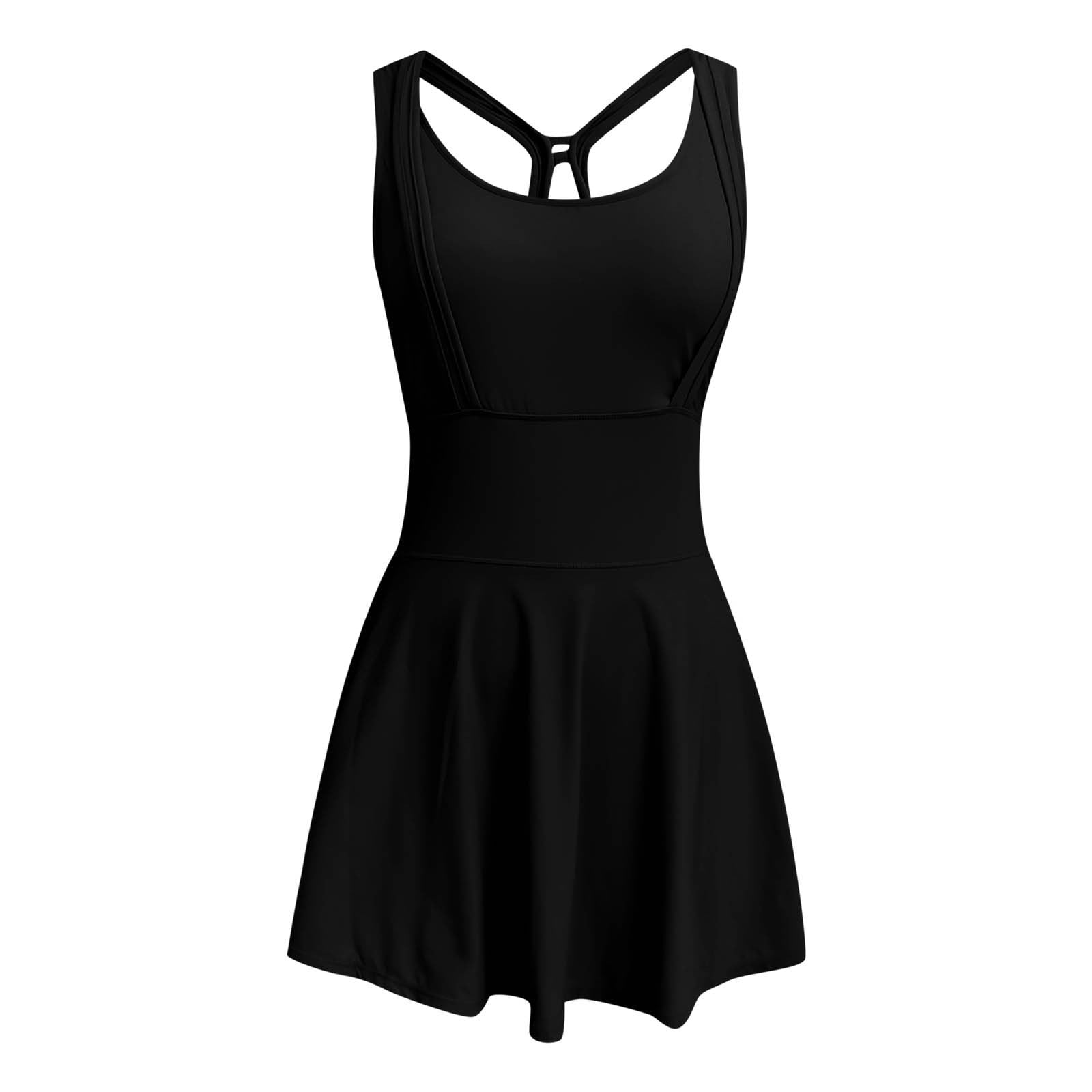 Women's Sleeveless 2 In 1 Athletic Tennis Dress Nylon Spandex for Sports and Daily Wear