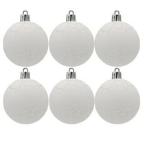 6Pcs Christmas Tree Balls Ornaments Macaron Balls Hanging Ornament Shatterproof Pastel Christmas Decor Ball Baubles Xmas Tree Decorations - White