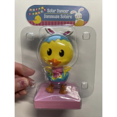 New Baby Chick Bunny Easter Solar Dancer Dancing Hatched Egg Bobble Head Toy!