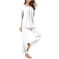 thumbnail image 3 of Button Up Pajama Set Women's Casual Loose Fit Printed Long Sleeve Pants Lounge Set, Soft Sleepwear Loungewear Two Piece Set, Cozy Pajamas for Women [Relaxation Gifts for Women], 3 of 9