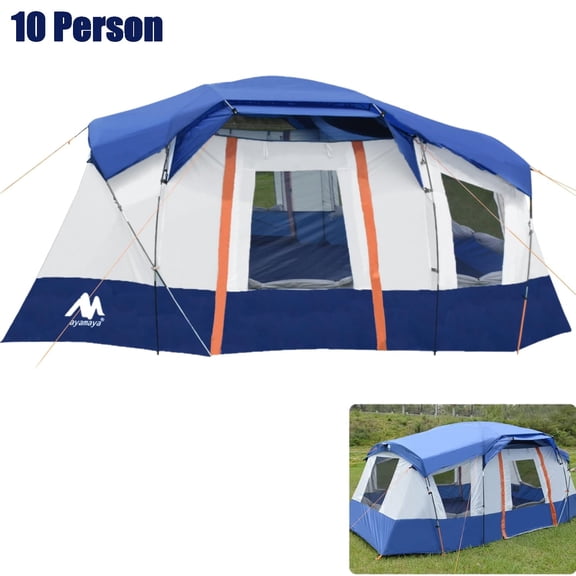 ASTRAEA 10 Person Tent for Camping, Large Waterproof Multi Room Family Tents with Skylight & Removable Rainfly, Easy Setup
